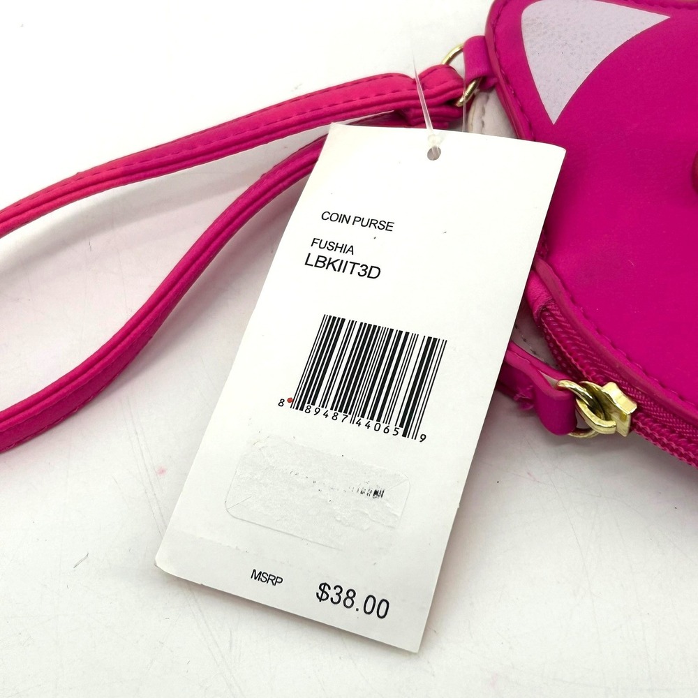 Luv Betsey by Betsey Johnson Flying Pig Coin Purse Wristlet Fuchsia LBKIIT3D NWT - Picture 5 of 7